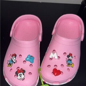 Disney Kids Pink Sandals with Minnie Mouse Charms